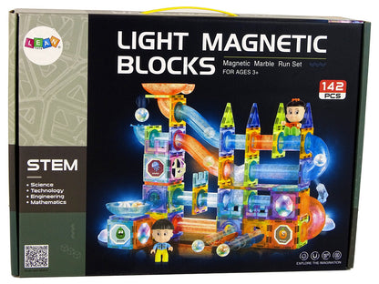 Magnetická kuličková dráha – se světly 142 dílů