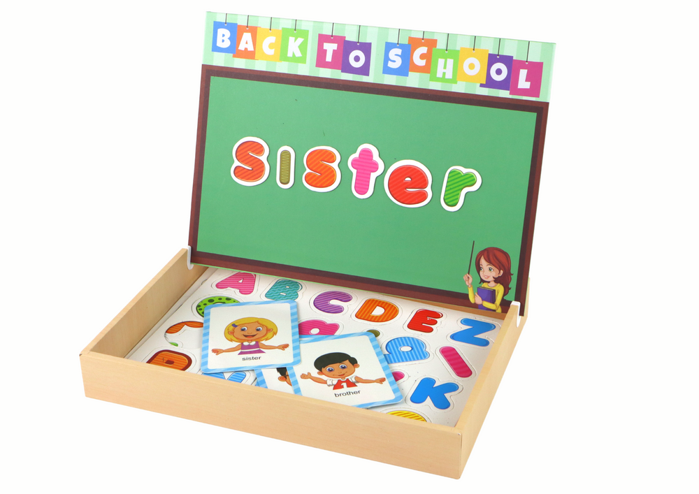 Magnetická puzzle s písmeny – oboustranná tabule