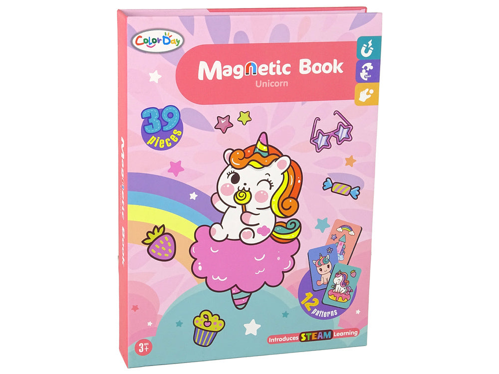 Magnetická skládačka jednorožci – v knize s kartami