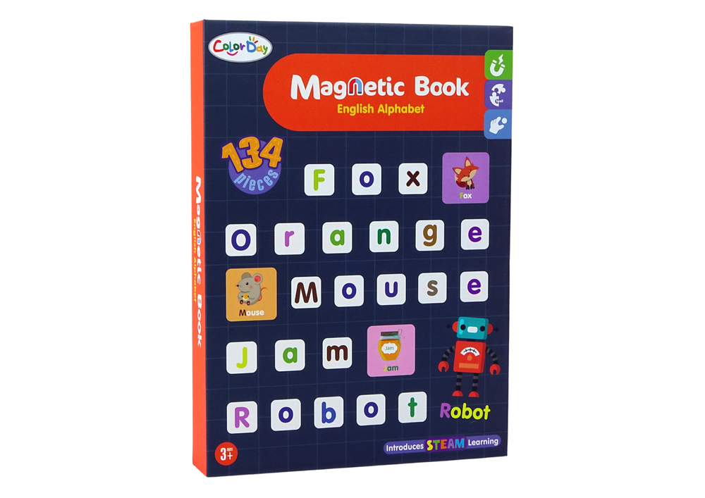 Magnetická skládačka kniha anglická abeceda s obrázky