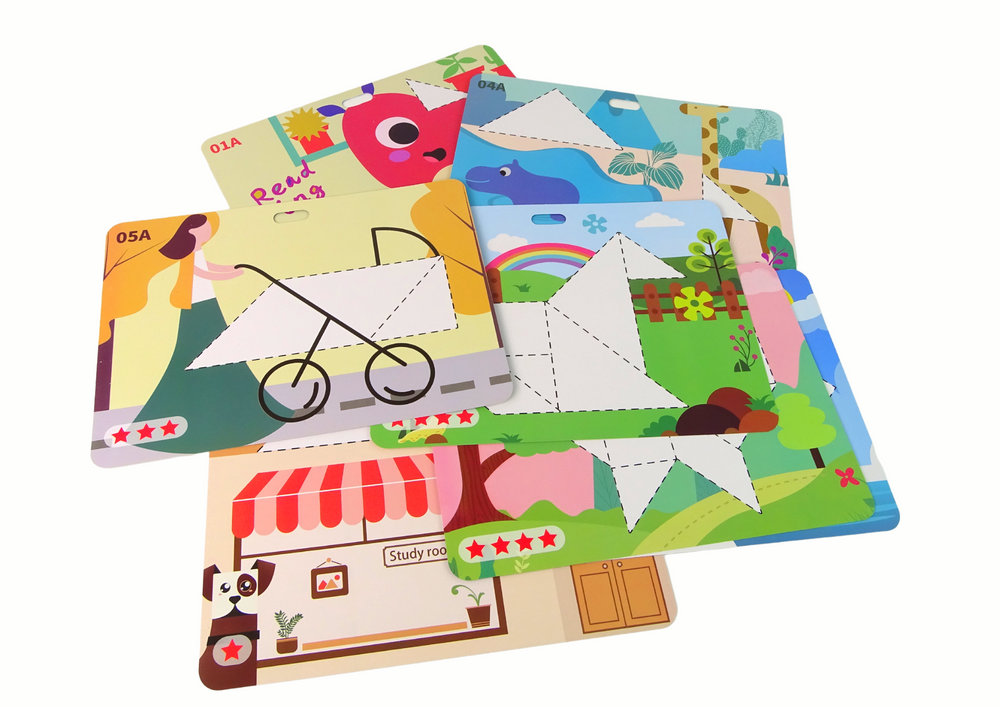 Magnetická skládačka Tangram 7 kostek puzzle barevné