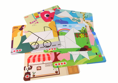 Magnetická skládačka Tangram 7 kostek puzzle barevné