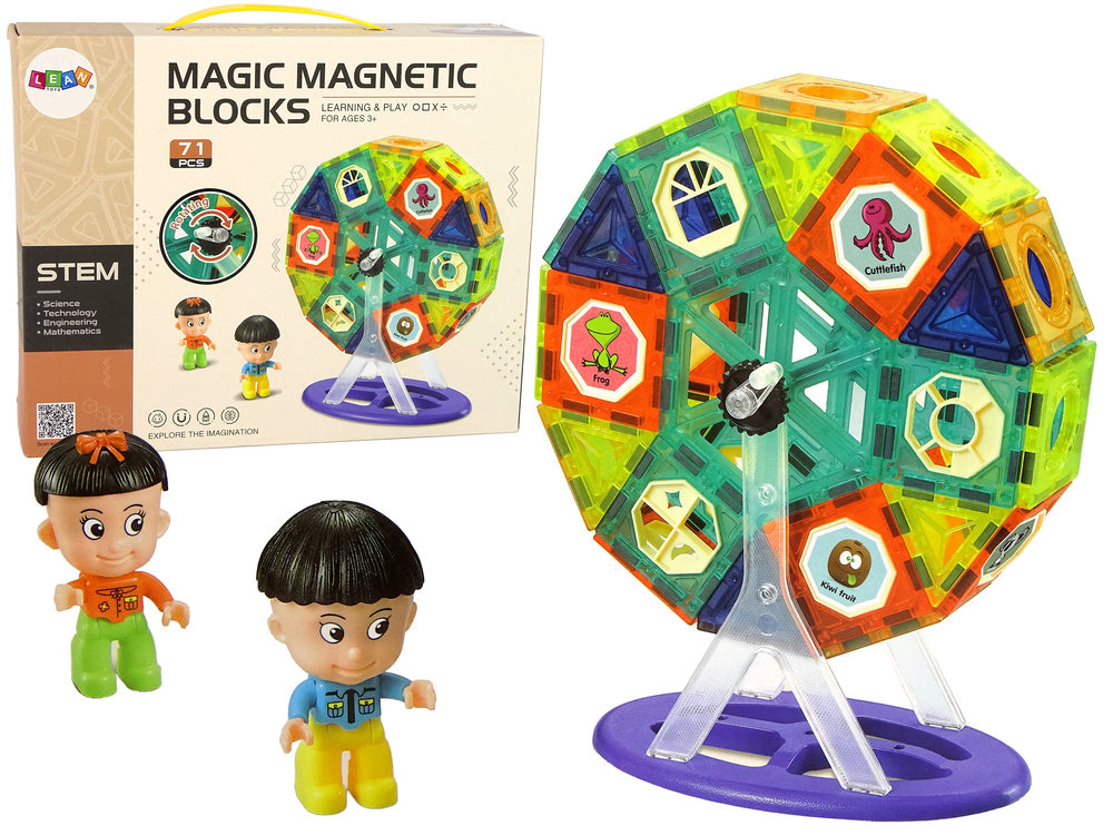 Magnetické kostky 3D Diabelský mlýn Kolotoč 71 dílů