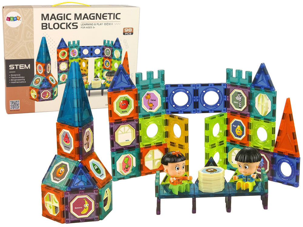 Magnetické kostky 3D stavby Hrad Divoké kolo 98 dílů