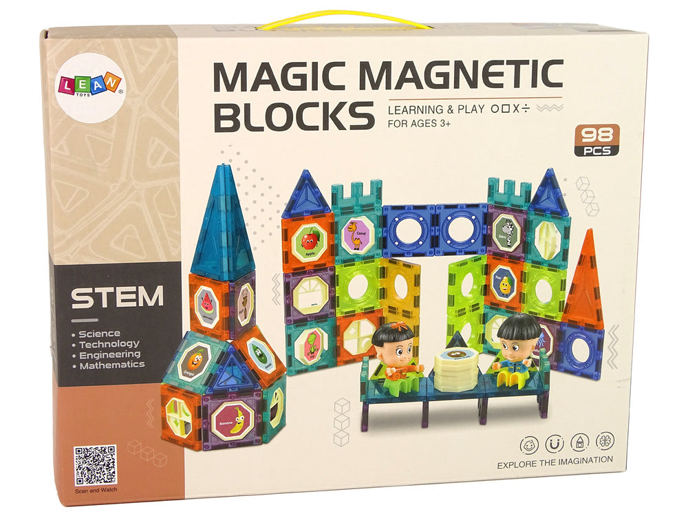 Magnetické kostky 3D stavby Hrad Divoké kolo 98 dílů