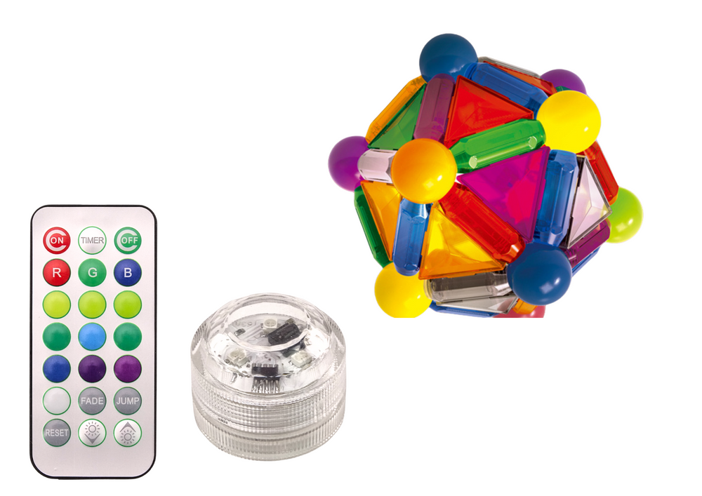 Magnetické kostky s podsvícením – 154 dílů v kufříku
