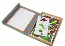 Magnetické puzzle s dinosaury – s kreslicí tabulkou