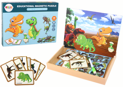Magnetické puzzle s dinosaury – vzdělávací sada pro děti