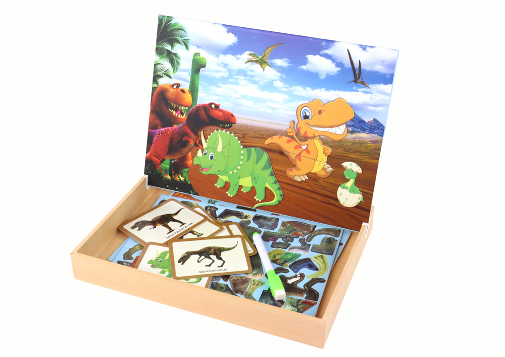 Magnetické puzzle s dinosaury – vzdělávací sada pro děti