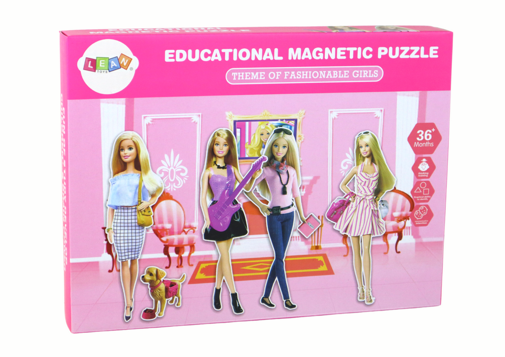 Magnetické puzzle s panenkami – oblečky a kreslicí tabulka