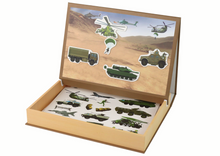 Magnetické puzzle s vojenskou tematikou – s kreslicí tabulkou