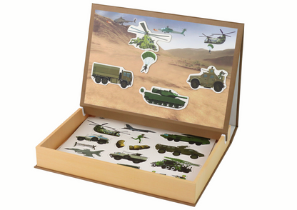 Magnetické puzzle s vojenskou tematikou – s kreslicí tabulkou