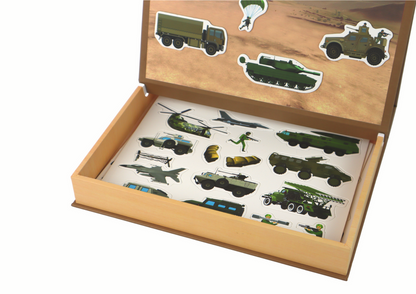 Magnetické puzzle s vojenskou tematikou – s kreslicí tabulkou