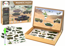 Magnetické puzzle s vojenskou tematikou – s kreslicí tabulkou