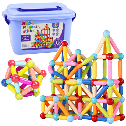 Magnetické stavební kostky 3D 166 dílů v krabici