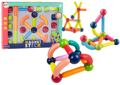 Magnetické stavební kostky 46 dílů – barevné konstrukční