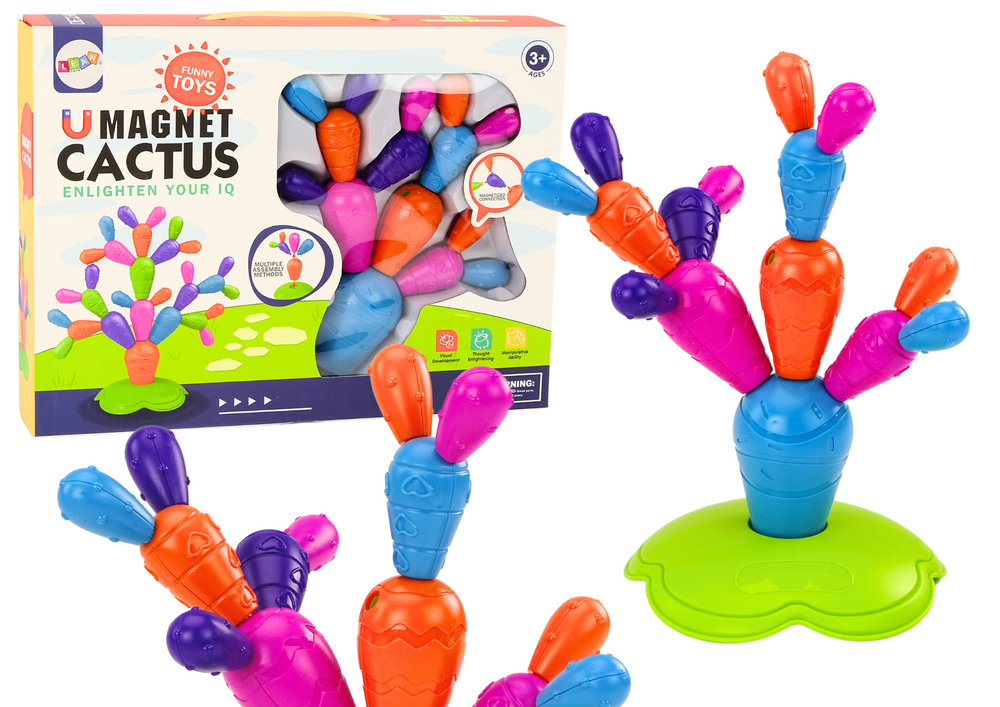 Magnetické stavební kostky Kaktus – 16 dílů | dětská hračka