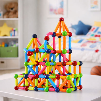 Magnetické stavební tyčinky kreativní barevné 166 kusů