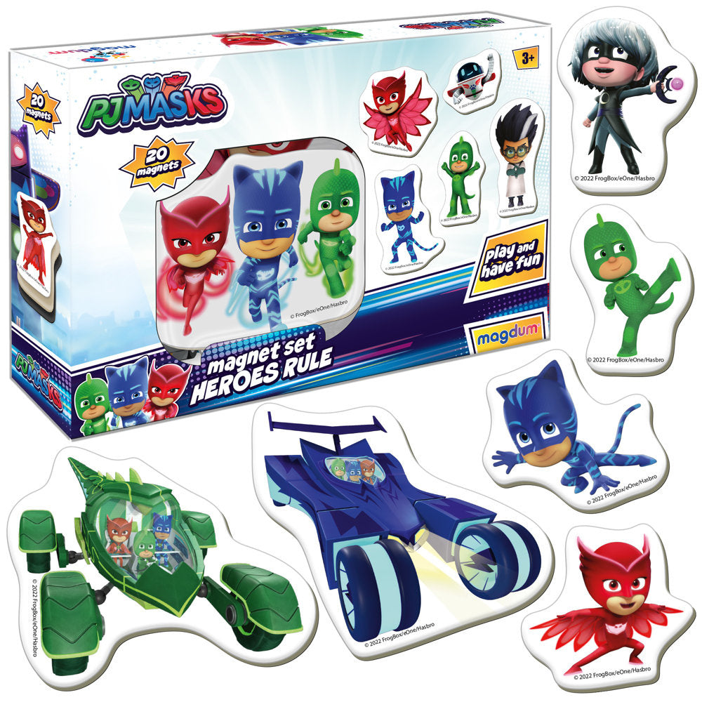 Magnetky PJ Masks Pyžamahrdinové – 20 ks barevné