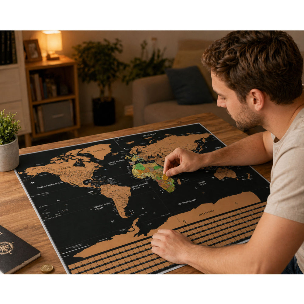 Mapa světa zdrapávací plakát pro cestovatele 82 x 59 cm