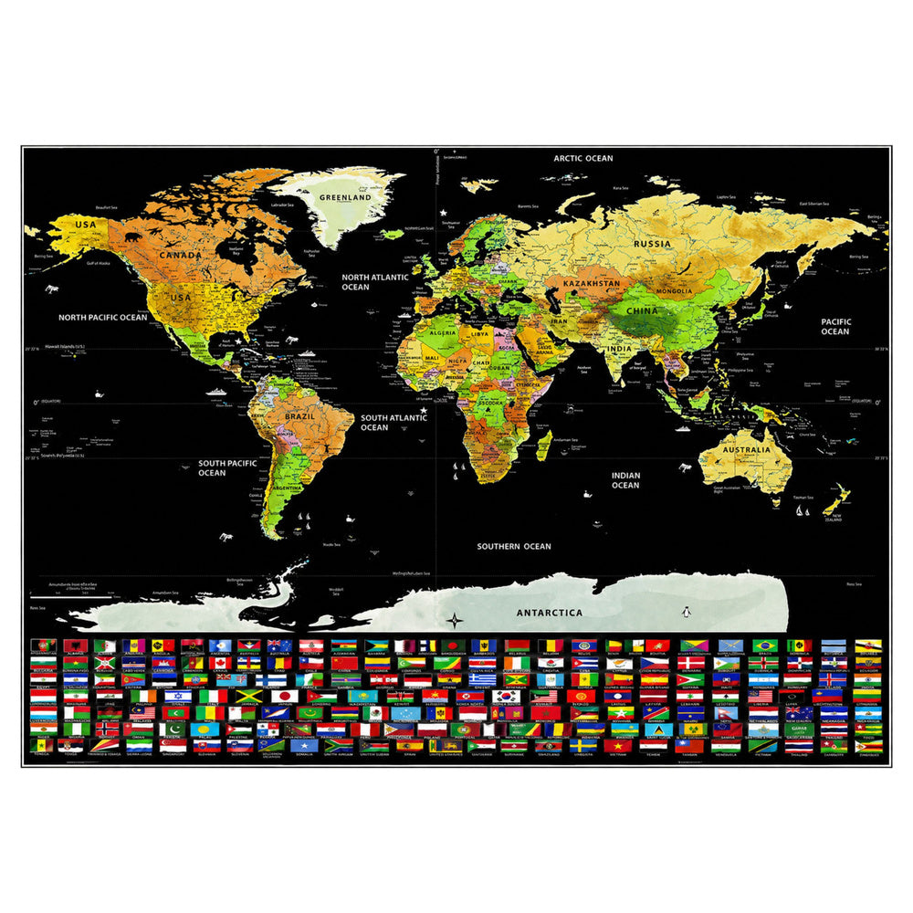 Mapa světa zdrapávací plakát pro cestovatele 82 x 59 cm
