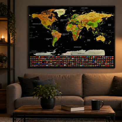 Mapa světa zdrapávací plakát pro cestovatele 82 x 59 cm