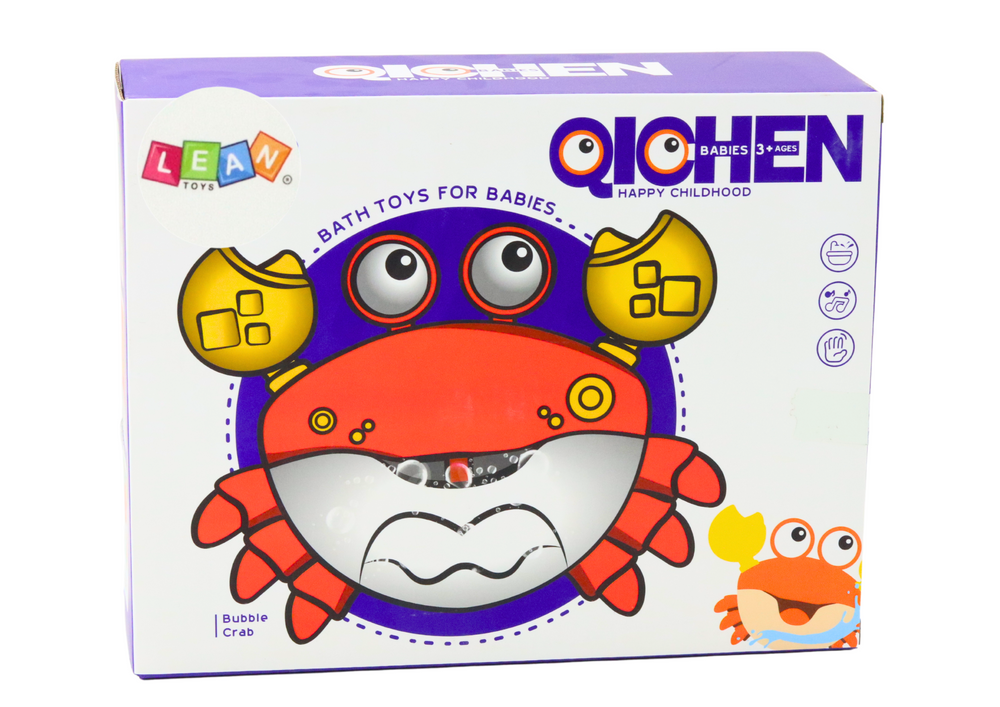 Mašinka na mýdlové bubliny krab se světly a zvuky červená