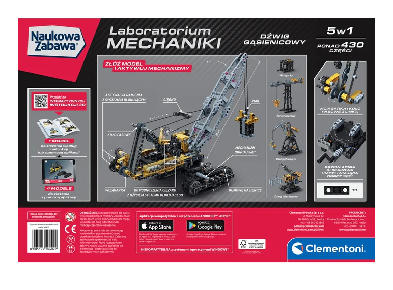 Mechanické laboratorium – pásový jeřáb Clementoni 50402
