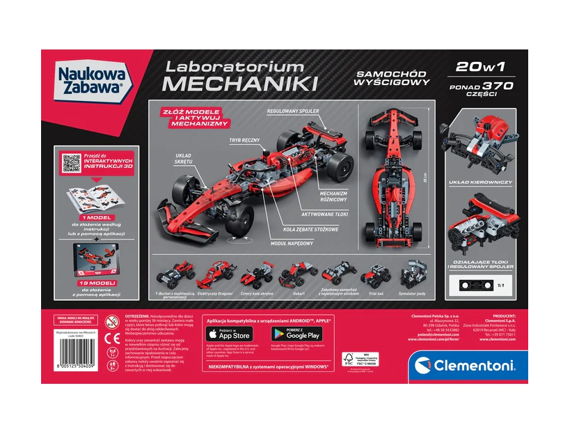 Mechanické laboratorium závodní auto – Clementoni