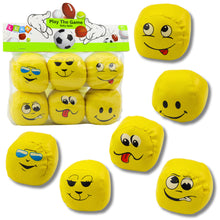 Měkké míčky emotikony žluté sada 6 kusů 7cm