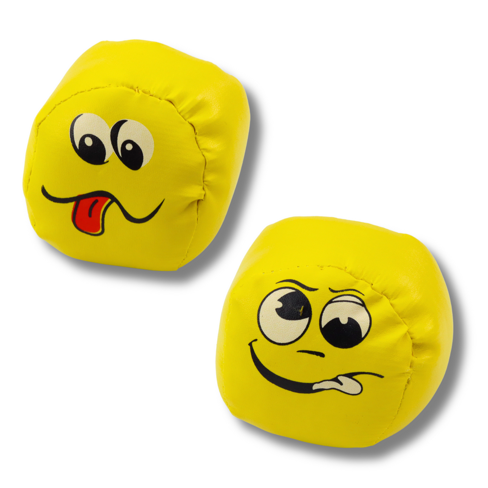 Měkké míčky emotikony žluté sada 6 kusů 7cm