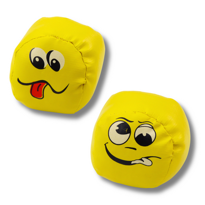 Měkké míčky emotikony žluté sada 6 kusů 7cm