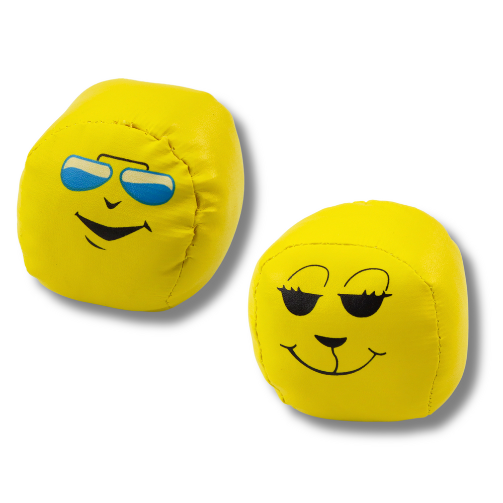 Měkké míčky emotikony žluté sada 6 kusů 7cm