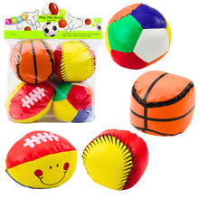 Měkké sportovní míčky basketbal rugby fotbal baseball sada 4ks
