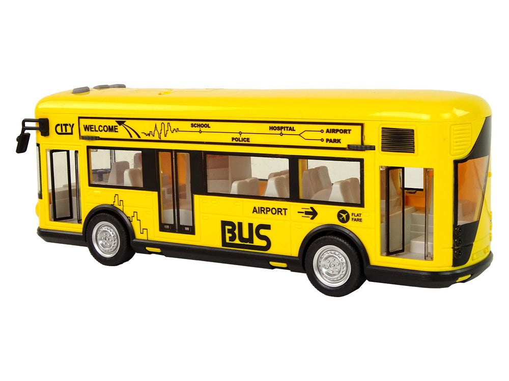 Městský autobus 1:18 – se světly a zvuky | žlutý