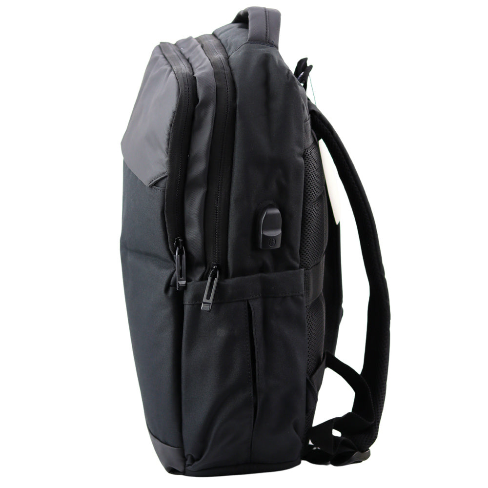 Městský batoh s USB portem a kapsou na notebook černý 16L 45cm