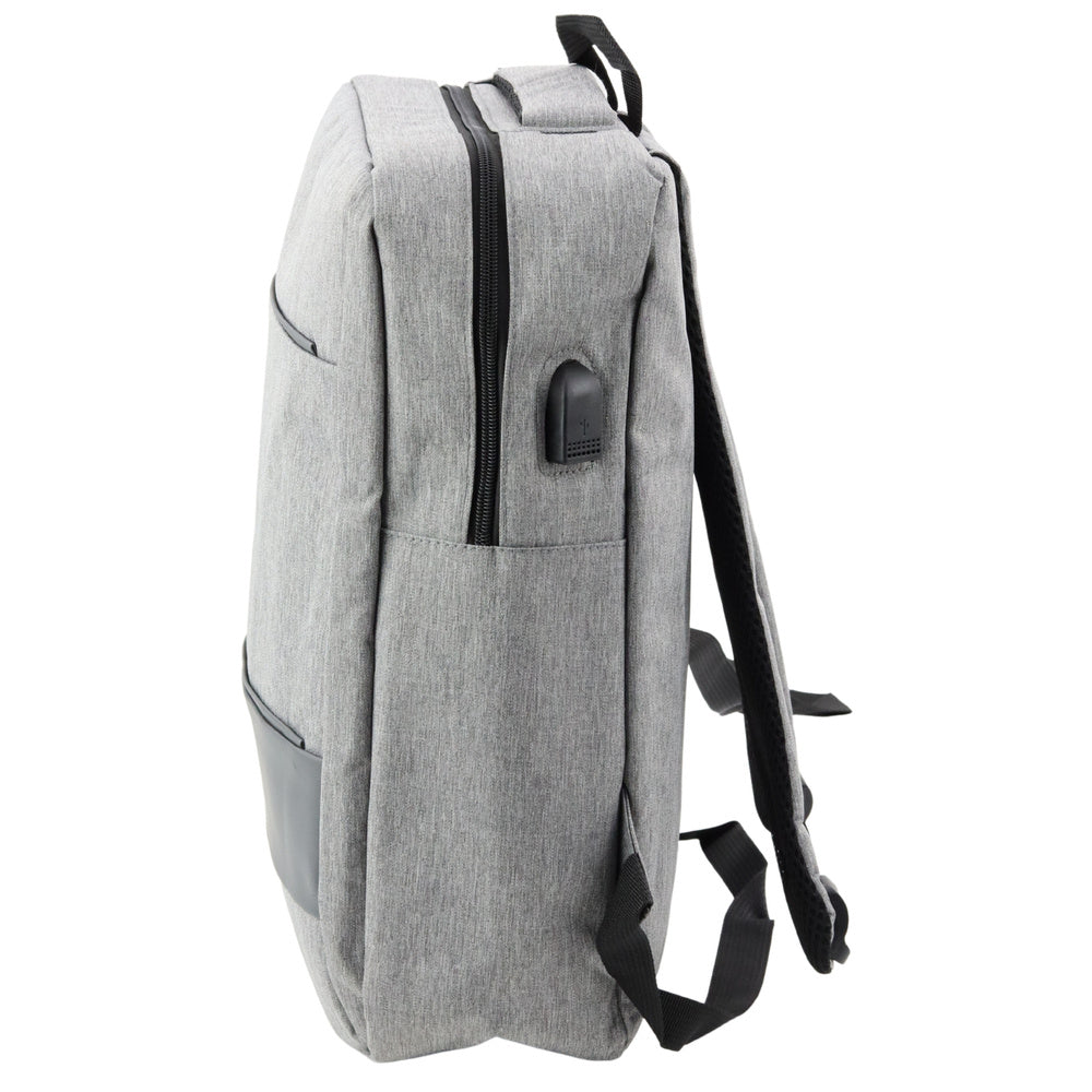 Městský batoh s USB portem – šedý 14L 40cm | s přepážkou