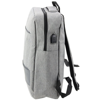 Městský batoh s USB portem – šedý 14L 40cm | s přepážkou