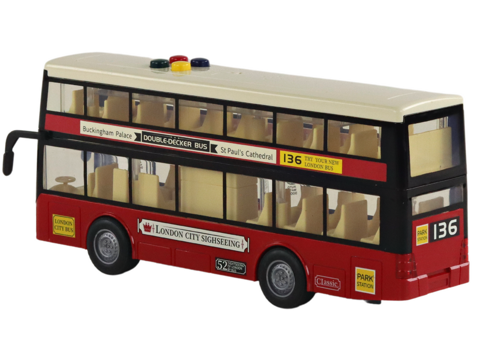 Městský patrový autobus 1:16 – se světly a zvuky | červený