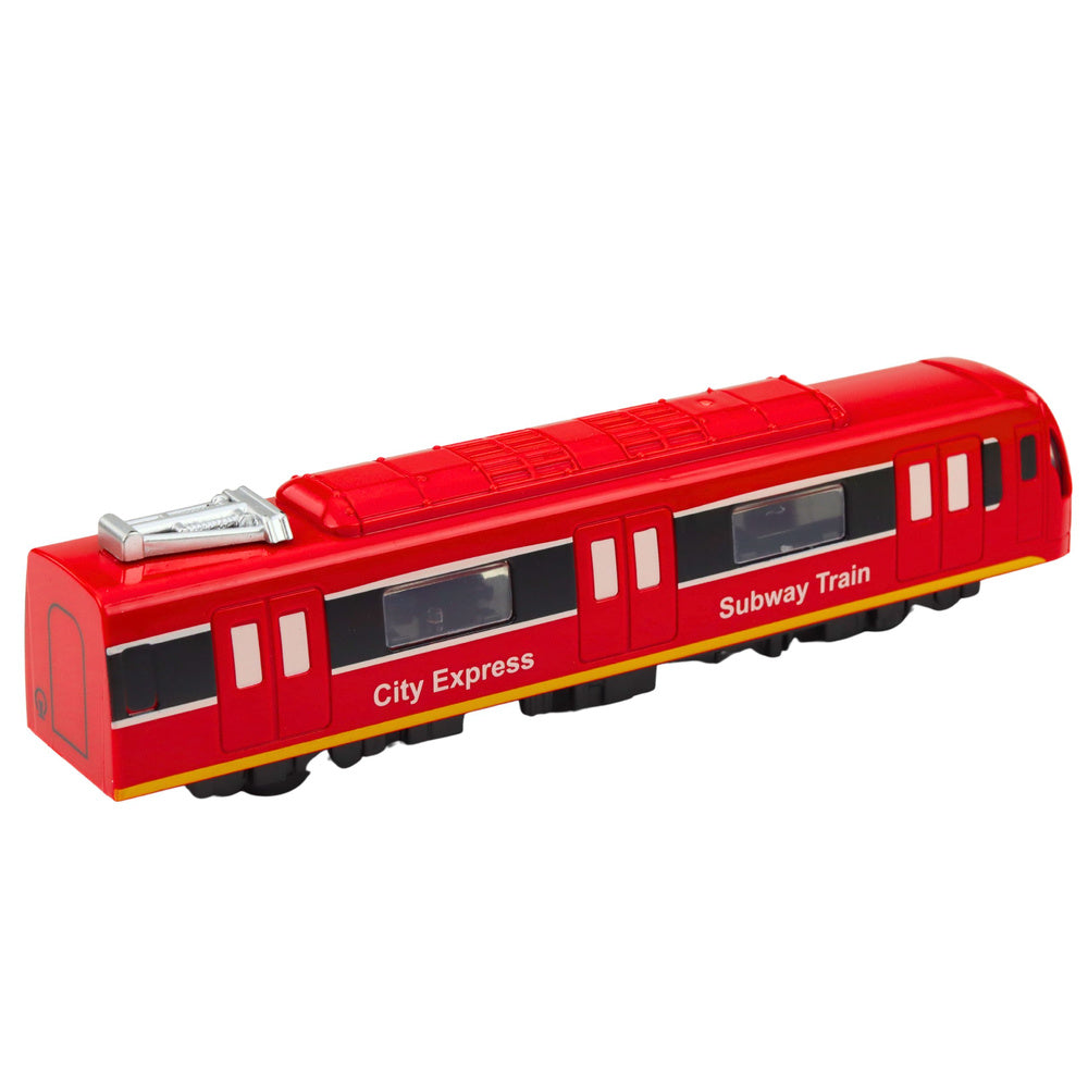 Metro vlak City Express s otevíracími dveřmi a zvuky – červený