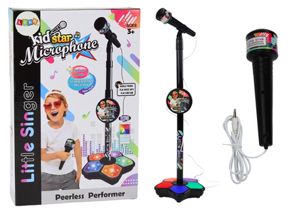 Mikrofon se stojanem pro děti – karaoke s nastavitelnými světly