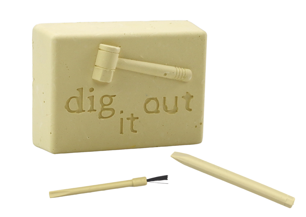 Mini archeologická sada s vykopávkami krystalů – nástroje