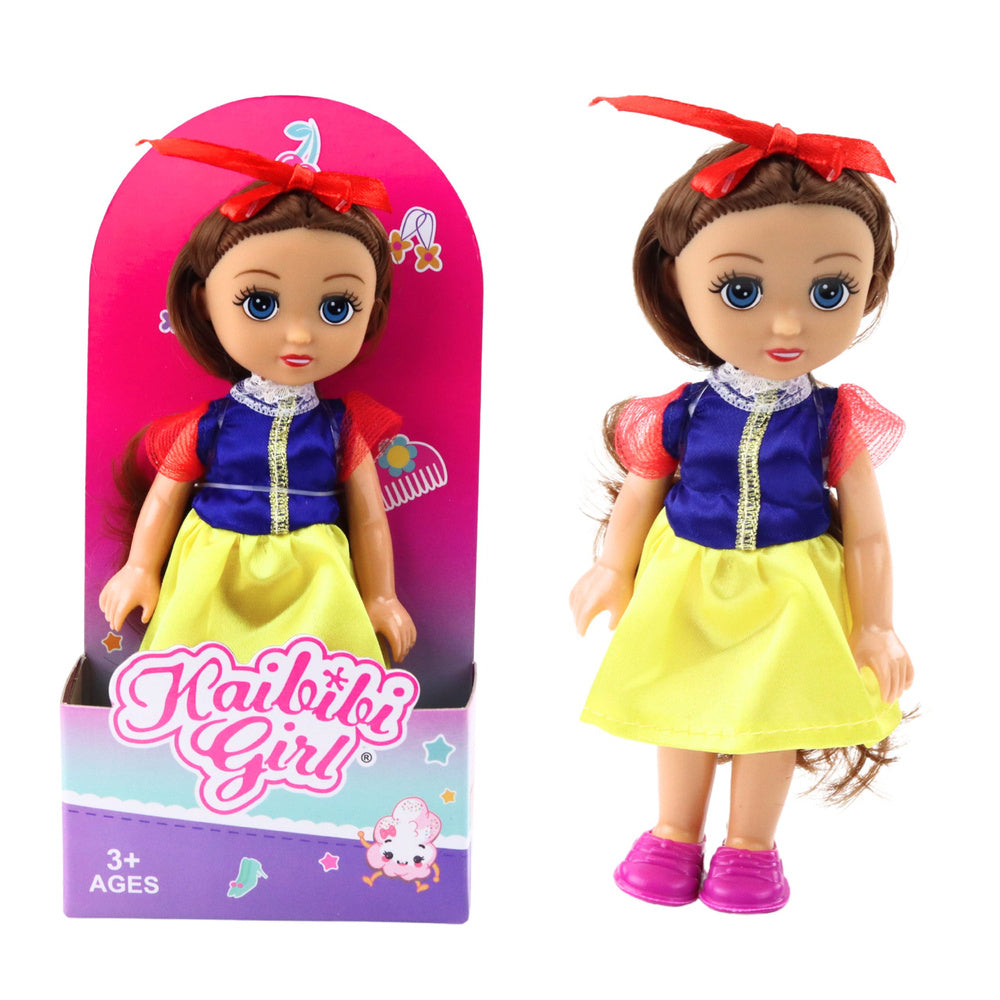Mini panenka princezna s korunou – zdobené šaty 17cm