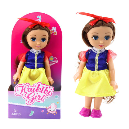 Mini panenka princezna s korunou – zdobené šaty 17cm