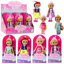 Mini panenka princezna s korunou – zdobené šaty 17cm