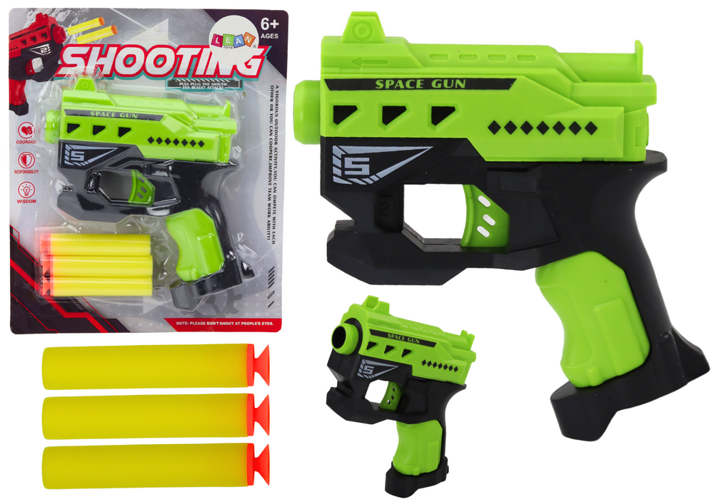 Mini pistole na pěnové šipky s přísavkami – zelená
