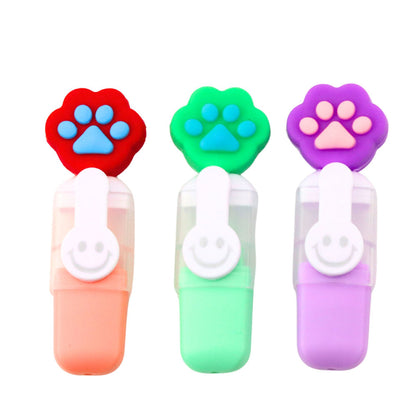 Mini zvýrazňovače s tlapkou – 6ks pouzdro 8cm | neonové