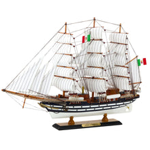 Model žaglníku Amerigo Vespucci 64x46cm – s dřevěnou základnou
