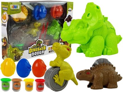 Modelína dinosauři vajíčka formičky 12 dílů 4 barvy