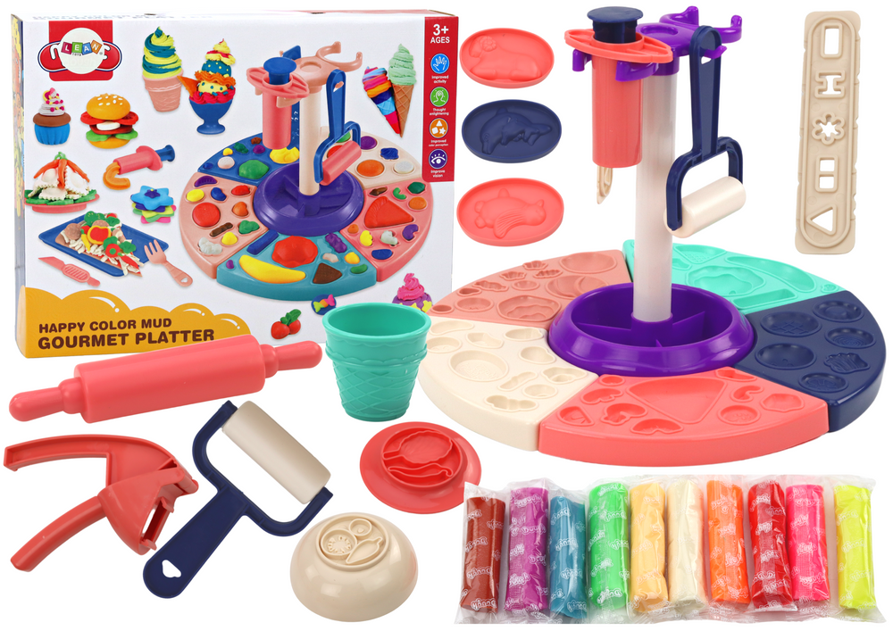 Modelína kuchyňský set s vytlačovačem – 10 barev